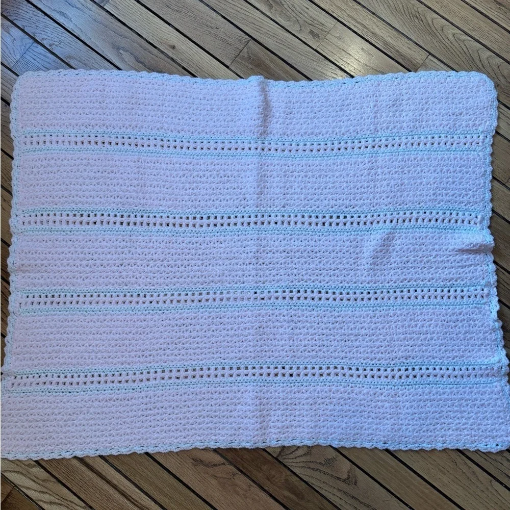 Handmade Pink Crochet Baby Blanket